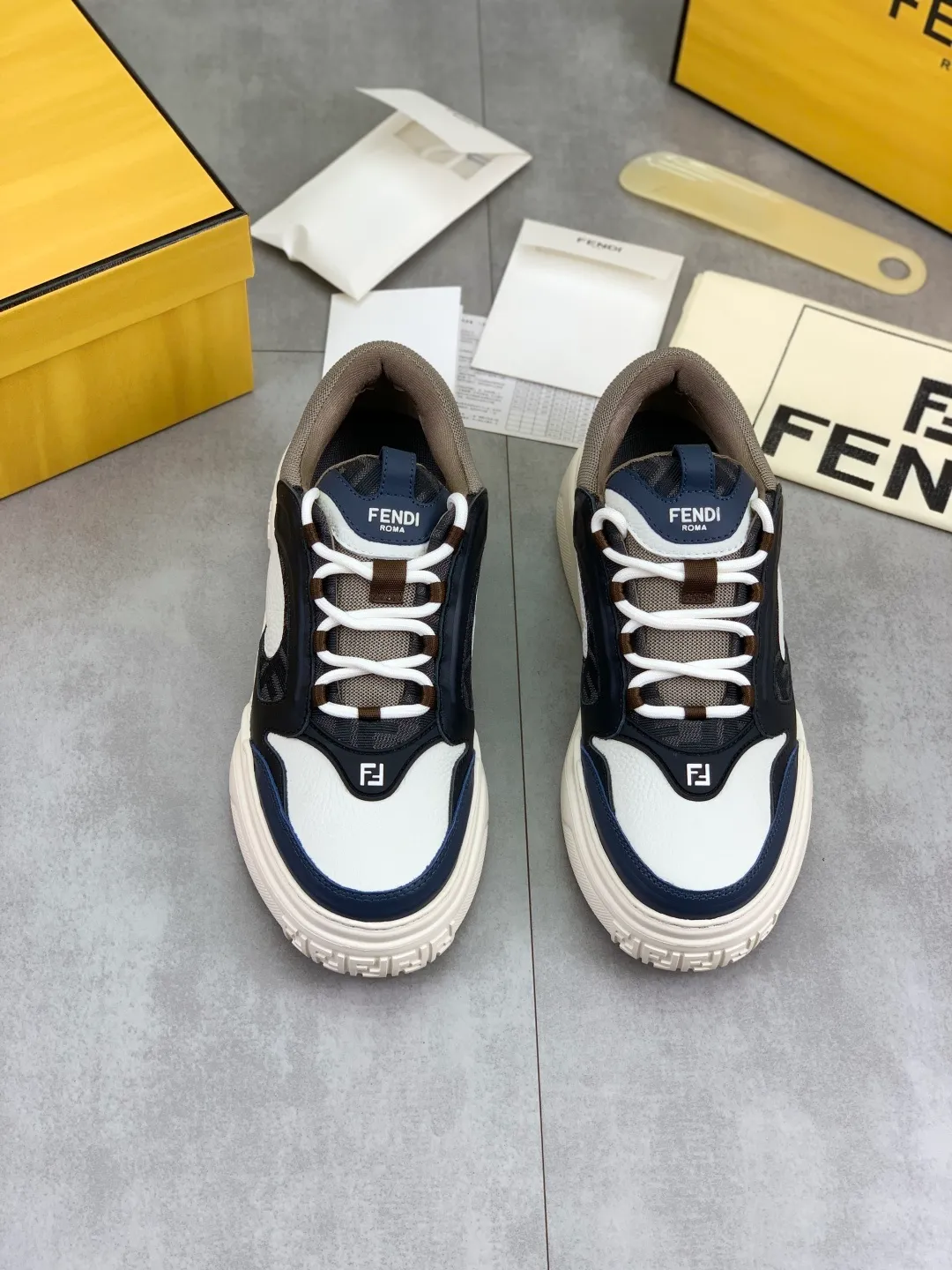Men's men's shoes 💰P760 new style 💰💎💎💎 summer hot style [FENDI Fendi] top version 🆕New sneakers, wavy soles engraved with original words. Embossed Fendi Flow lettering on the heel. The upper is made of high-end calfskin and breathable materials. Original lining with tone-on-tone details decorated with innovative handcrafting techniques. Ultra-light and wear-resistant TPU and IP foam soles, overall lightweight and comfortable. Size:39-44 (38 45 can be customized)